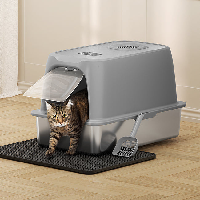 Kitty litter tray with lid best sale